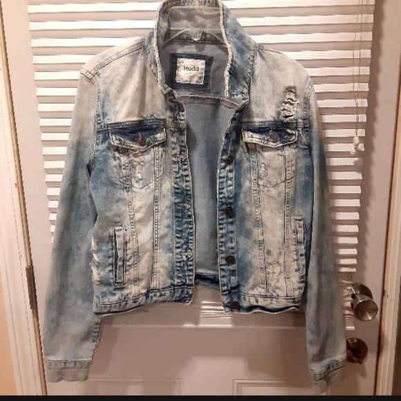 Mudd Jackets & Blazers - Mudd women's denim jeans destress jacket . Size large
